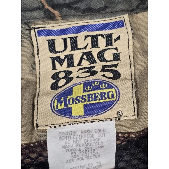 Vintage MOSSBERG Ulti-Mag 835‎ Camo HUNTINGFull Overalls Mens Size MEDIUM